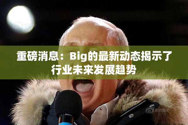 重磅消息：Big的最新动态揭示了行业未来发展趋势