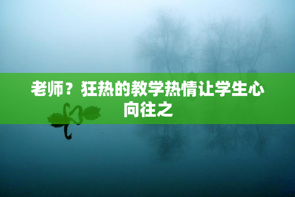 老师？狂热的教学热情让学生心向往之