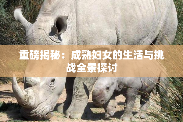 重磅揭秘：成熟妇女的生活与挑战全景探讨