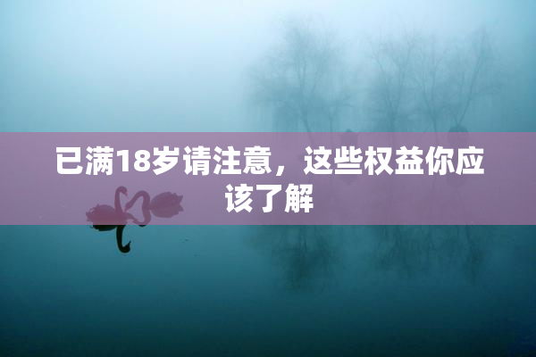 已满18岁请注意，这些权益你应该了解