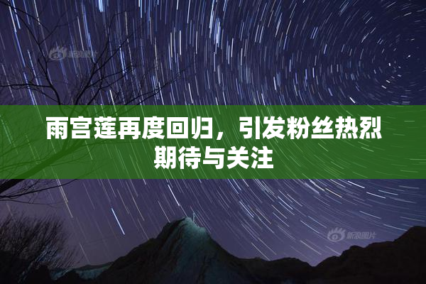 雨宫莲再度回归，引发粉丝热烈期待与关注